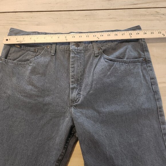 Lee Jeans Regular Fit Denim Straight Leg Mens 40x30 Gray Charcoal Cotton EUC - Picture 11 of 12